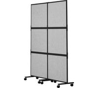 Panel divisor acústico para separar espacios, pantalla de privacidad, paquete de 2, color gris claro