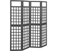 Panel divisor de ambientes de 4 piezas, pantalla, separador de ambientes, mampara, divisor para balcón, panel divisor para salón y dormitorio, madera maciza de abeto, color , 161x180 cm