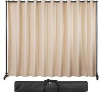Panel divisor de tela, 2,4 x 3 metros, separador de ambientes independiente con 4 ruedas, estructura de aluminio, cortina opaca, bolsa de Oxford. Ideal como pantalla divisoria extensible para conferen