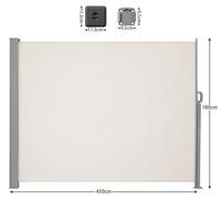 Panel lateral extensible - Panel exterior - Pantalla de privacidad - Protector contra el viento - Toldos - Hierro resistente con recubrimiento en polvo