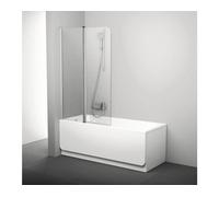 Panel lateral para bañera Ravak Chrome CVS2-100 L, acabado satinado + transparente, código de producto: 7QLA0U00Z1