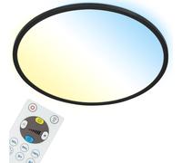 Panel LED Briloner Slim, diámetro 42 cm, negro, ultrafino, con ajuste de temperatura de color (CCT)