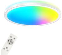 Panel LED BRILONER SLIM S, inteligente, con control remoto, control por voz, regulable, color blanco, 42 x 3,5 cm