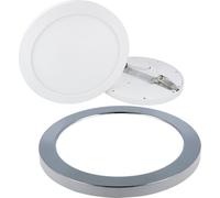 Panel LED de 18W, Aura Smart, sistema de montaje fácil, regulable, IP20, foco empotrable, foco de superficie, luz empotrada, ajuste de color de 2800K a 6500K, plafón redondo con marco cromado
