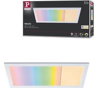 Paulmann 79808 Panel LED Amaris 595x295mm RGBW Smart Home Zigbee rect., incl. lámpara techo 1x22W, regulable, blanco mate, metal, lámpara salón 2700K