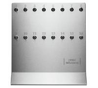 Panel para llaves de caja fuerte, con 16 ganchos, acero inoxidable, 300x280 mm, color plateado