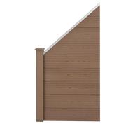 Panel para valla exterior e interior HKC-Zaunelement Cathy - inclinado - color marrón - 180 x 96 cm - 9 tablones HKC - montaje sencillo