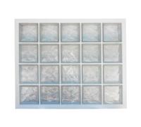 Panel prefabricado con cemento hidrófugado, uso vertical | N. 20 bloques de vidrio (4x5) mm 190x190x80 ondulado transparente | Dimensión 870X1070 mm | Unidad de venta: 1 panel