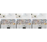 Panel protector antisalpicaduras cocina adhesivo de pared azulejos de Sevilla 180 x 60 cm 100% made in Italy con tinta no tòxica, ignìfuga y resistente al agua (Paquete de 3)