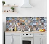 Panel protector antisalpicaduras cocina adhesivo de pared azulejos de Sevilla 180 x 60 cm 100% made in Italy con tinta no tòxica, ignìfuga y resistente al agua