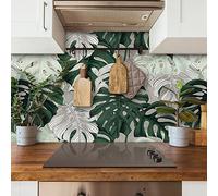 Panel protector antisalpicaduras cocina adhesivo de pared Fantasia tropicale 180 x 60 cm 100% made in Italy con tinta no tòxica, ignìfuga y resistente al agua