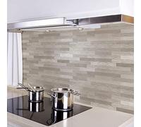 Panel protector antisalpicaduras cocina adhesivo de pared textura abedul 180 x 60 cm 100% made in Italy con tinta no tòxica, ignìfuga y resistente al agua
