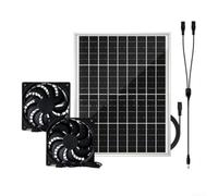Panel Solar 15W Ventilador Extractor Silencioso(dual fan) | Panel monocristalino 15W, flujo de aire constante, para ideal para mascotas, sin para batería necesaria