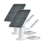 Panel solar compatible con Eufycam 2C/2C Pro/E40/E20/2/2 Pro/E, paneles solares de 5 V 4 W para cámara, fuente de alimentación continua, cable micro USB y puerto tipo C de 10 pies, IP65 impermeable,