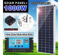 Panel Solar de 1000W, controlador de célula Solar de 12V, 10A-100A, Kit de placa Solar para teléfono, RV, coche, caravana, hogar, Camping, batería al aire libre With 40A Controller