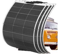 Panel solar de 100W, flexible y ligero, con alta el 24%. Juego de 4 paneles de 100W