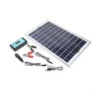 Panel solar de 20 W y 6 V con doble USB y conector hembra DC5521 para cargar teléfonos, cámaras y baterías de 12 V en motocicletas, barcos, caravanas