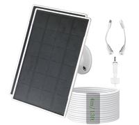 Panel solar de 3 W/5 V con batería incorporada de 6000 mAh, puertos DC/USB-C/Micro USB, carga múltiple de dispositivos, compatible con cámaras Ring, eufy, Reolink, Blink y otras, así como dispositivos