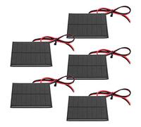 Panel Solar de 4 V CC, Juego de 5 Piezas Panel de Batería Solar Pequeño Módulo de Batería de Epoxi de Polisilicio Módulo de Panel Solar Mini con Cable de 30 Cm CC, Generadores de