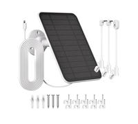 Panel solar de 5 V y 4 W compatible Arlo Pro 3/4/5,Ultra,Pro 3 Floodlight,Go 2,Essential Outdoor 2.ª generación,Essential 1.ª generación,con batería integrada de 2000 mAh y cable de alimentación de 4m