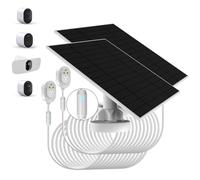 Panel solar de 6W compatible con cámaras ArloUltra, Ultra2/2XL, Pro3/4/4X/5, GO2, Floodlight, resistente a la intemperie, fácil instalación, impermeable IP66, cable de carga de 4m (2 pack)