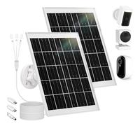 Panel solar de 8 W para cámara de vigilancia exterior, panel solar IP65 con 3 en 1 USB-C/Micro/DC, incluye soporte de 360° y cable de 3 m, módulo solar de 5 V compatible con cámara Arlo, Reolink