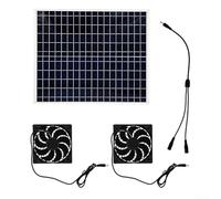 Panel solar doble ventilador de 22 W, juego de escape fotovoltaico, refrigeración respetuosa con el medio ambiente para hogares, caravanas, invernadero, casa de mascotas, ventilación al aire libre