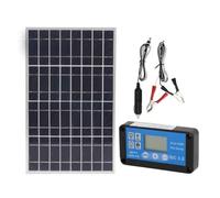 Panel solar enmarcado de 12 V 24 V con controlador impermeable de 60 A y | Kit solar todo incluido con un controlador impermeable de 60 A, ideal para sistemas de carga de 12 V y 24 V.