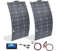 Panel solar flexible de 200W, 12V/24V, kit ligero, monocristalino, ideal para camping y embarcaciones