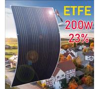 Panel solar flexible de 200W, tipo monocristalino, 12V y 24V, con cargador integrado