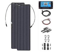 Panel Solar Flexible portátil de 400 vatios 18V 2x200W Kit de Sistema de Panel Solar Monocristalino Fuera de la Red 40A Controlador de Carga USB para RV Remolque Barco Cabina