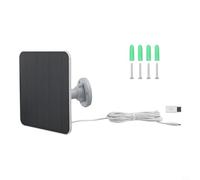 Panel solar impermeable IP65 de 5 W para timbre de video Ring 4/3/2 Plus, cargador monocristalino de alta on cable de 10 pies y soporte de pared (blanco)