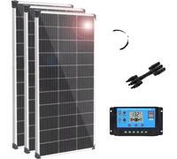 Panel solar, material monocristalino, diseño resistente al agua, juego de 3 paneles de 150W, total 450W; juego de 3 paneles de 150W, total 450W