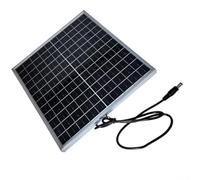 Panel solar monocristalino de 12 W con clasificación impermeable IP65, módulo enmarcado de 23,5 x 22,5 cm con conexión rápida CC para carga de batería (puerto CC)