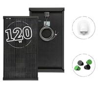 Panel solar monocristalino de 120W, color , con tecnología Boost. Incluye perfil de aluminio integrado para montaje en techos de vehículos