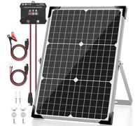 Panel solar monocristalino de 30W y 12V, con regulador de carga MPPT de 10A y soporte de montaje para vehículos