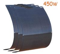 Panel solar - Monocristalino, flexible, impermeable, 450W, juego de 3 unidades, ideal para techos de caravanas, barcos y vehículos recreativos
