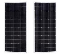 Panel solar - Paneles solares - Monocristalino - Juego de 2 - 100W - Vidrio rígido - Impermeable - Ligero