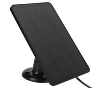 Panel Solar para Cámara de Seguridad Inalámbrica para Exteriores, Cargador Solar de 4 W 5 V, Fuente de Alimentación Solar Continua para Cámara de Seguridad con Batería Recargable (Negro)