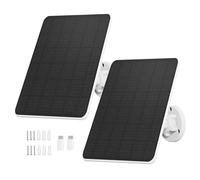 Panel solar para cámara de vigilancia,panel solar de 6W para cámara de seguridad,cámara exterior,timbre e iluminación exterior con conexión USB y USB-C,cable IP65 3m,soporte ajustable 360°(2 Pack)