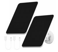Panel Solar para Cámaras eufy,5V 4W Cargador con Panel Solars para eufy | para eufyCam 2/2 Pro/2C/2C Pro/3/3C/E/E20/E40/L20/L40/S330, SoloCam E20/E40/S230/Spotlight,IP65,con micro USB,Tapón(2 Pack)