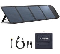Panel solar plegable - 200W - Con soporte ajustable y conectores MC4 para uso en exteriores