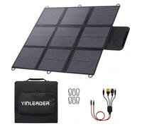 Panel solar plegable - 200W - Diseño de tela ultraligera - Con mosquetones y juego de adaptadores MC4
