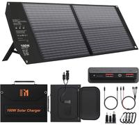 Panel solar plegable de 100W con puerto USB-C PD de 65W para carga rápida, 24V, con conectores MC4 y DC, compatible con QC3.0, con puerto USB-A. Ideal para baterías externas, energía solar, generadore