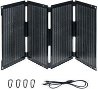 Panel solar plegable ETFT, 100 W, con fibra de vidrio, ángulo de 270 grados, 2 kg, panel solar portátil con salidas DC/USB-C/USB-A, panel solar portátil con mosquetón