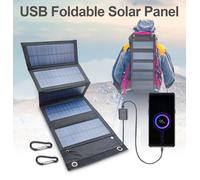Panel Solar plegable USB portátil, paneles solares plegables para viajes, banco de carga de teléfono móvil, linterna, ventilador, Ba para teléfono móvil 6 folds 30W
