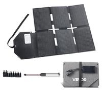 Panel solar plegable VEVOR de 60 W, módulo solar monocristalino de tipo N con 16 celdas y una el 24%, cargador solar con salida MC4, y puertos tipo-C, USB-A y DC, ideal para estaciones de