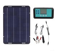 Panel solar policristalino de 60 W y 18 V con doble USB para puertos QC3.0, circuito abierto de 21.6 V para carga de batería de coche, barco, RV, compatible con controladores de carga de 12 V (B)