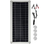 Panel Solar policristalino Flexible de 20 W, Cargador Solar Dual USB con 4 ventosas para farola Solar, batería de Coche, silicio monocristalino de 17,1 x 7,9 Pulgadas