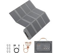 Panel solar portátil, 120 W, 19 V, cargador solar plegable con 7 conectores solares, resistente al agua (IP65), panel solar para camping, ideal para generar energía portátil